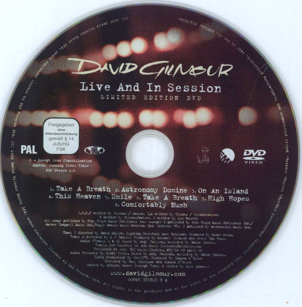 David Gilmour Live And In Session + On An Island UK Promo 2-CD single set (Double CD single) DGL2SLI802267