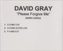 David Gray Please Forgive Me UK Promo CD-R acetate CD-R ACETATE