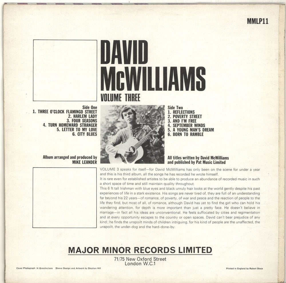 David McWilliams Volume Three - Mono - EX UK vinyl LP album (LP record)