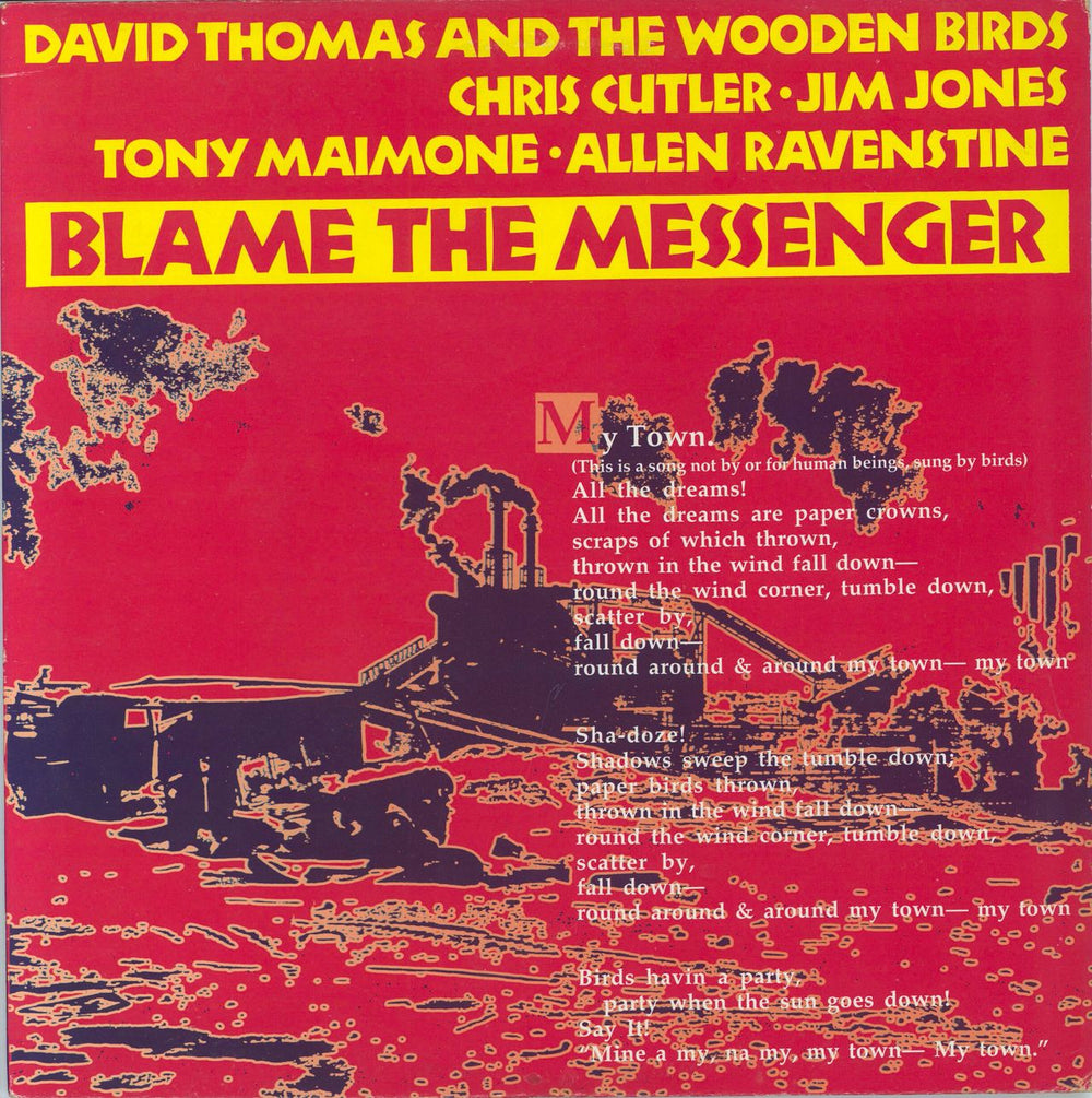 David Thomas And The Wooden Birds Blame The Messenger US vinyl LP album (LP record) TTR87105