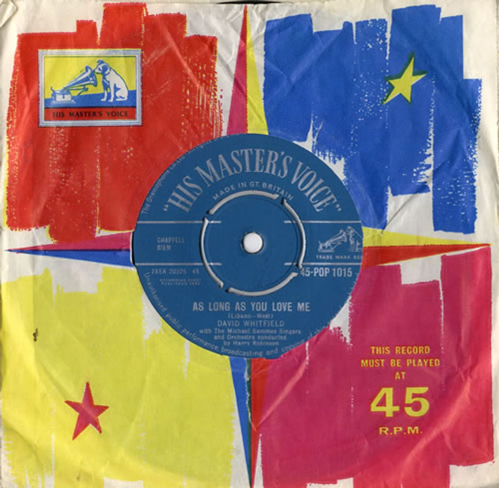 David Whitfield As Long As You Love Me UK 7" vinyl single (7 inch record / 45) 45-POP1015