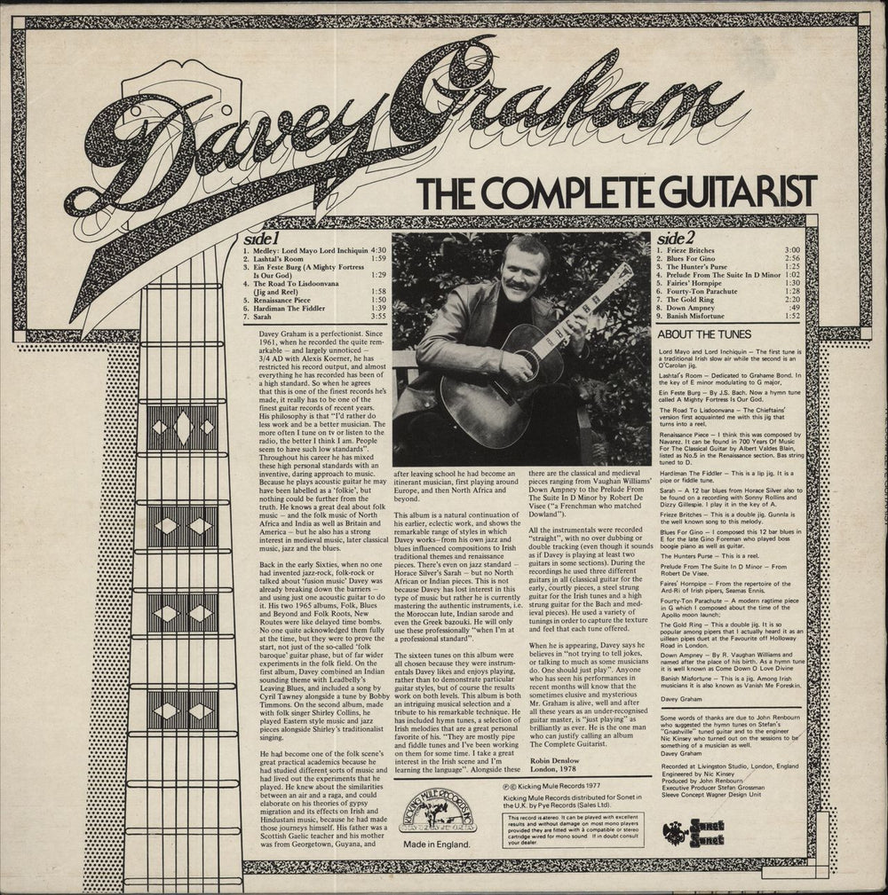 Davy Graham The Complete Guitarist UK vinyl LP album (LP record)