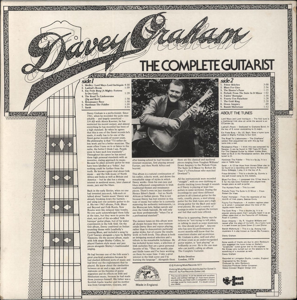 Davy Graham The Complete Guitarist UK vinyl LP album (LP record)