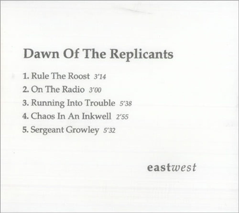 Dawn Of The Replicants Rule The Roost UK Promo CD-R acetate CD-R ACETATE