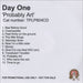 Day One Probably Art UK Promo CD-R acetate TPLP804CD