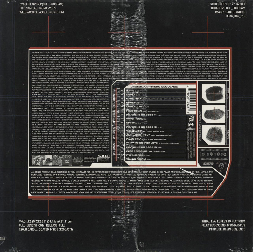 De La Soul AOI: Bionix US 2-LP vinyl record set (Double LP Album) 016998136218
