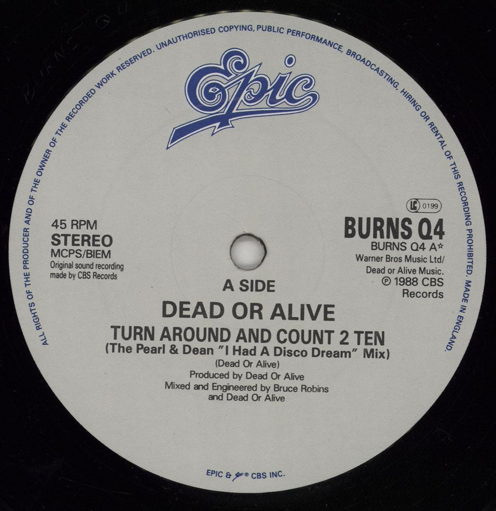 Dead Or Alive Turn Around And Count 2 Ten: Remix UK 12" vinyl single (12 inch record / Maxi-single) DOA12TU15507