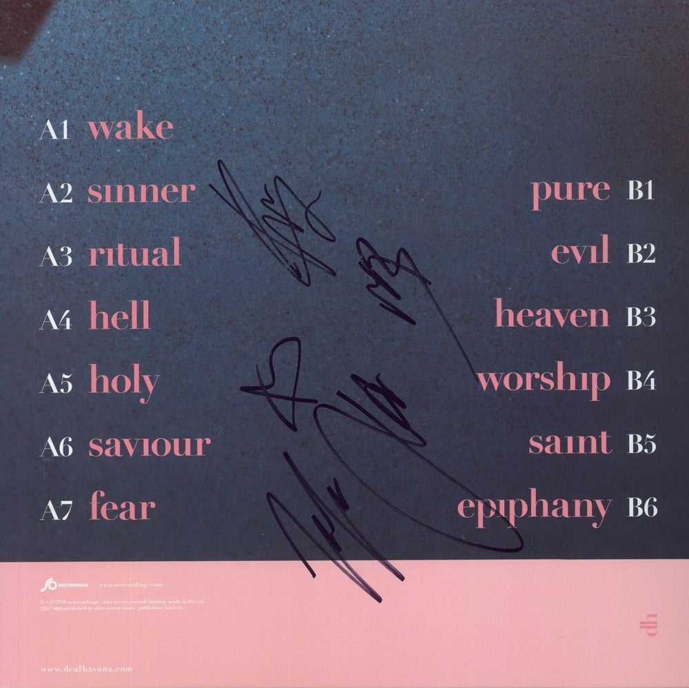 Deaf Havana Rituals - White Vinyl - Autographed UK vinyl LP album (LP record)