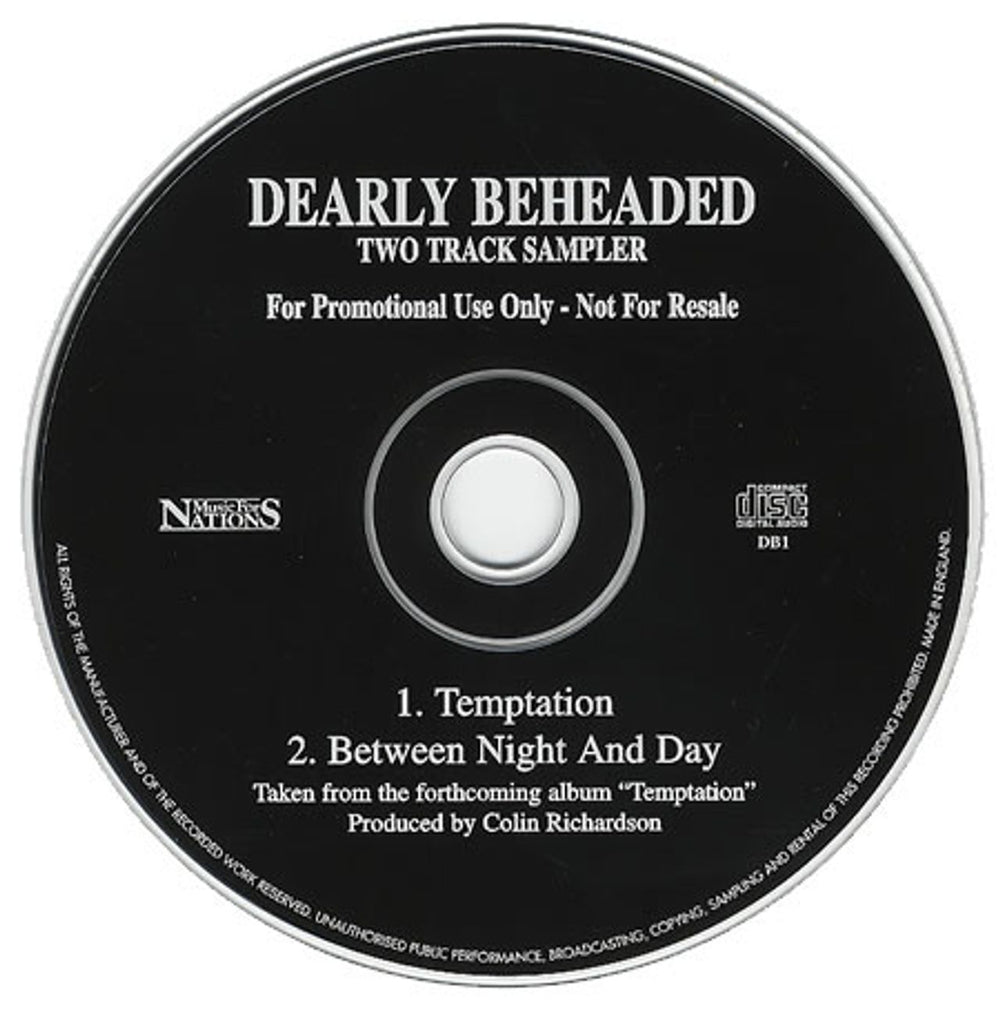 Dearly Beheaded Two Track Sampler UK Promo CD single (CD5 / 5") DB1