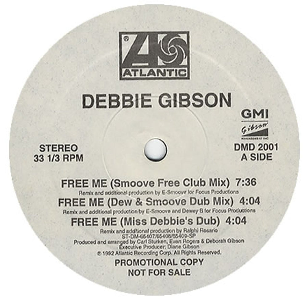 Debbie Gibson Free Me US Promo 12" vinyl single (12 inch record / Maxi-single) DMD2001