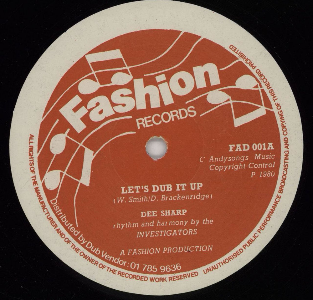 Dee Sharp Let's Dub It Up UK 12" vinyl single (12 inch record / Maxi-single) FAD001