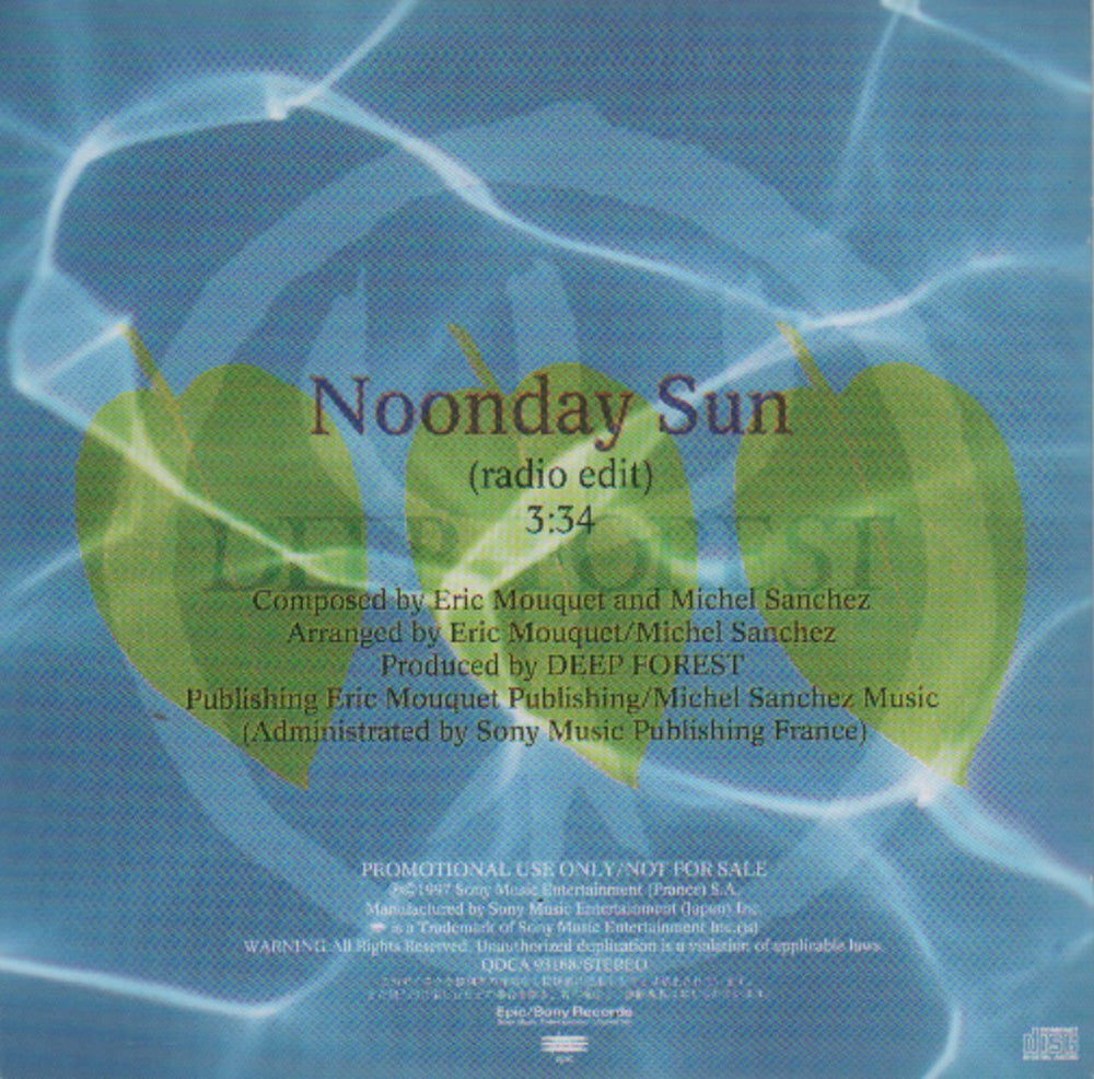 Deep Forest Noonday Sun Japanese Promo CD single (CD5 / 5") DFOC5NO118770