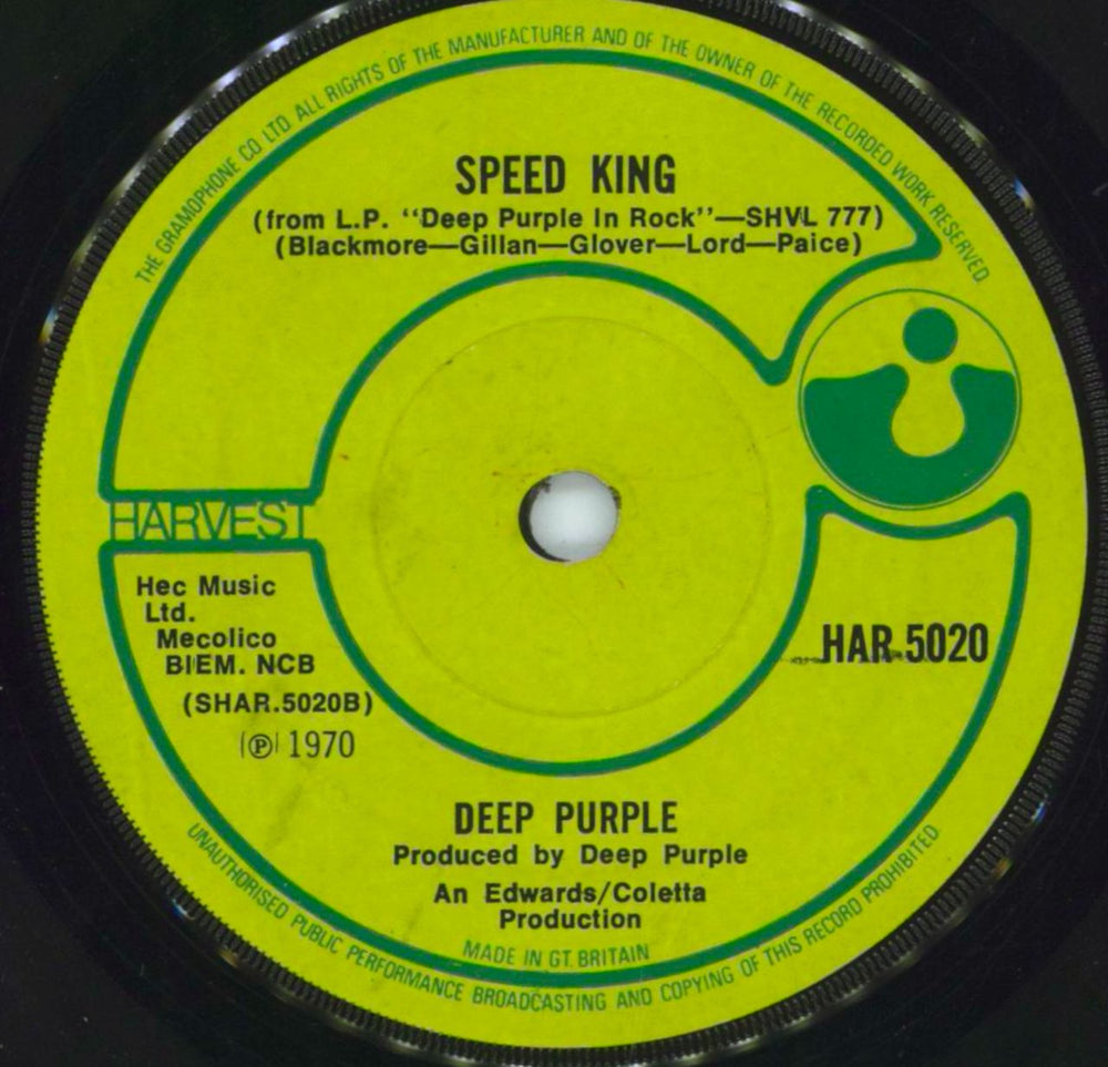 Deep Purple Black Night - EX UK 7" vinyl single (7 inch record / 45)