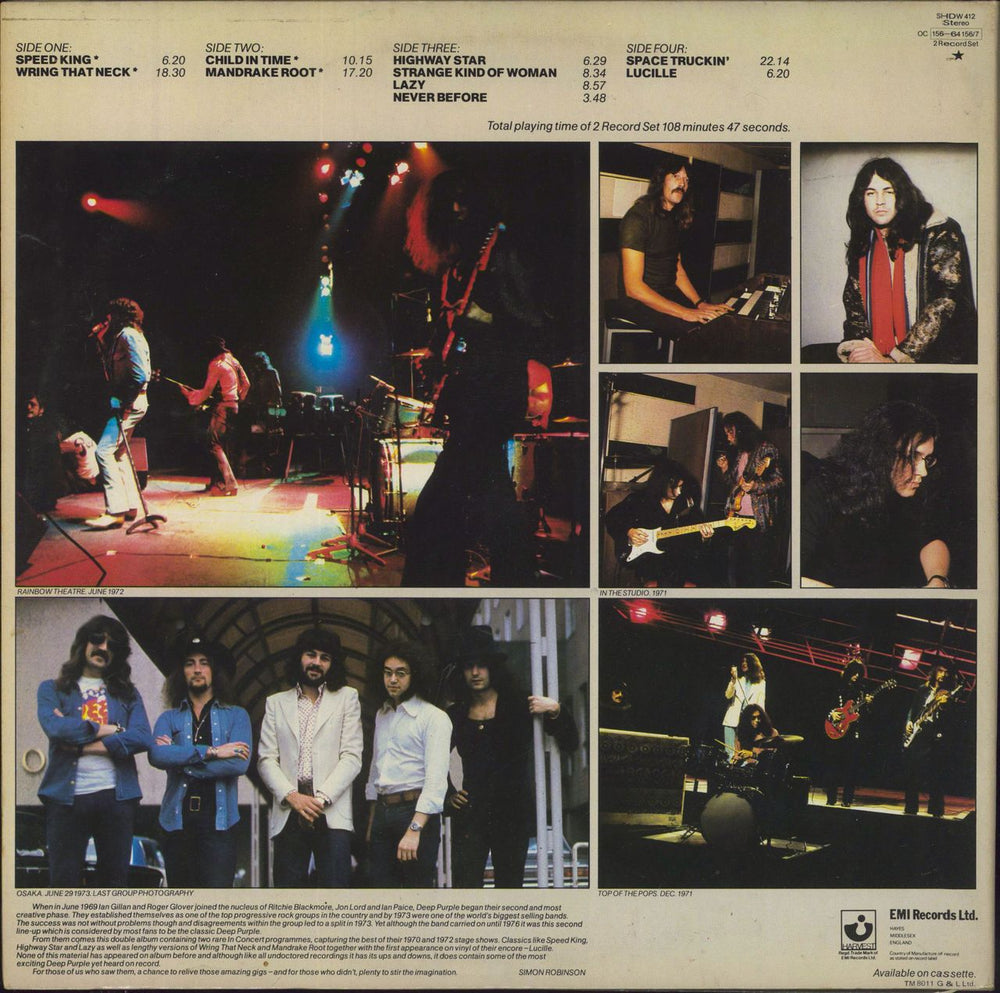 大阪2 LP In concert Deep Purple BBC Classic 洋楽