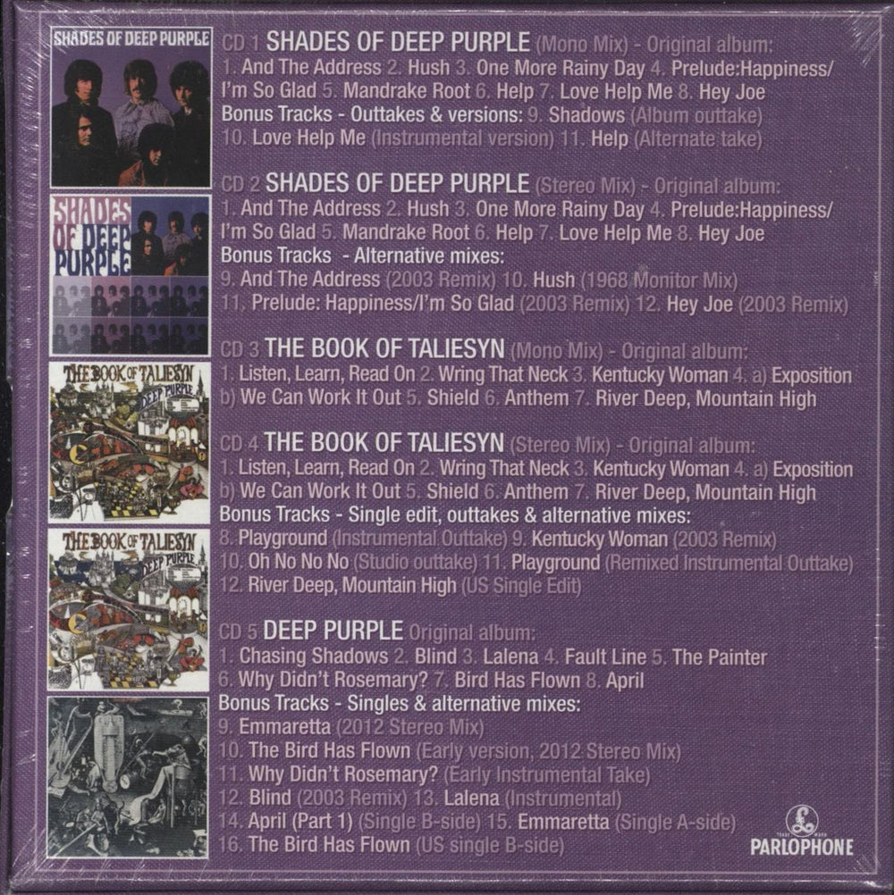 Deep Purple Hard Road: The Mark 1 Studio Recordings 1968-69 UK 5-CD album set 825646337415