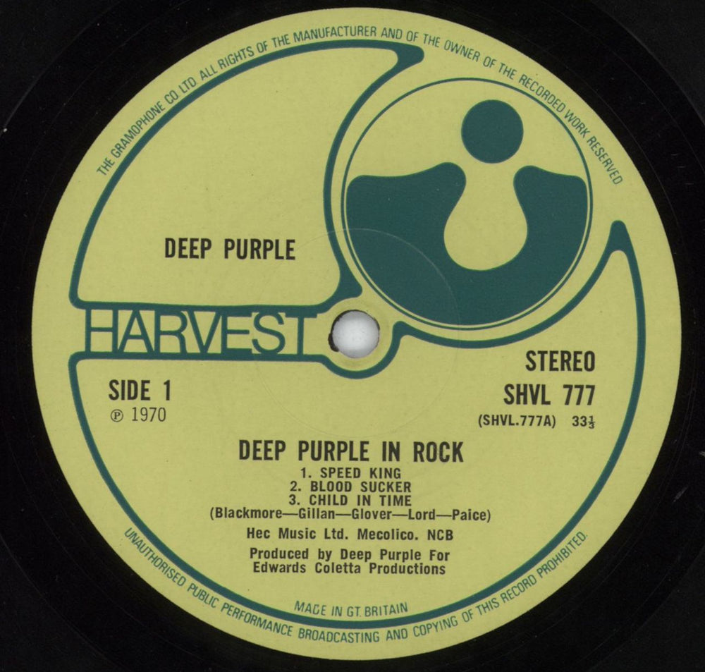 Deep Purple In Rock - 1st - VG UK vinyl LP album (LP record) DEELPIN284637