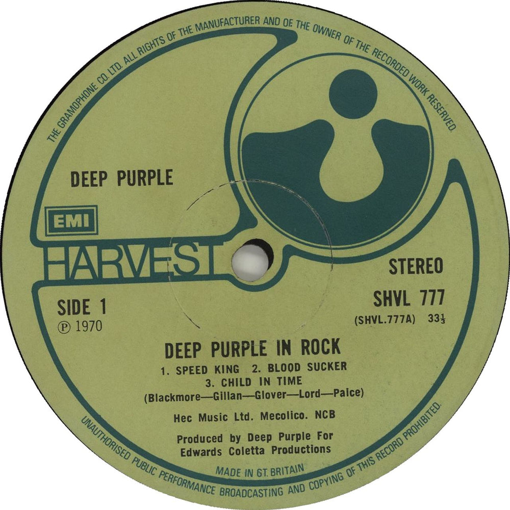 Deep Purple In Rock - 2nd - EX UK vinyl LP album (LP record) DEELPIN656357