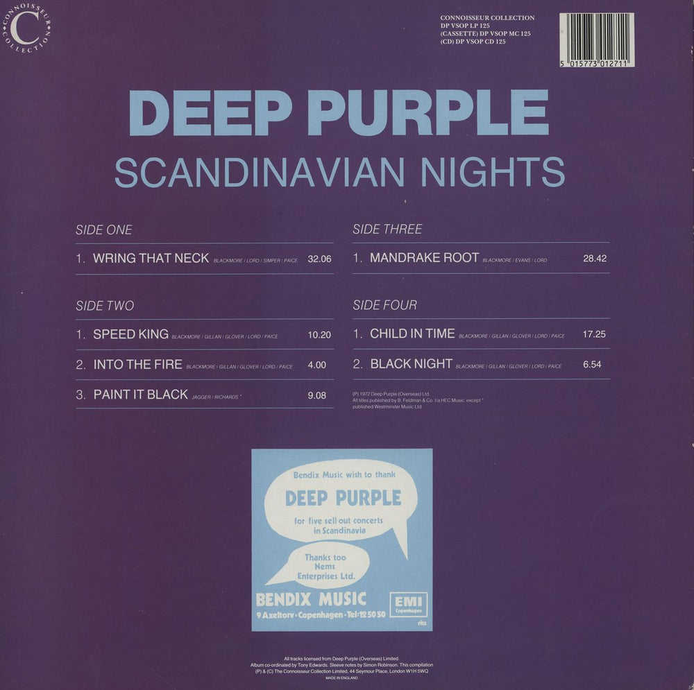 Deep Purple Scandinavian Nights UK 2-LP vinyl record set (Double LP Album) 5015773012711