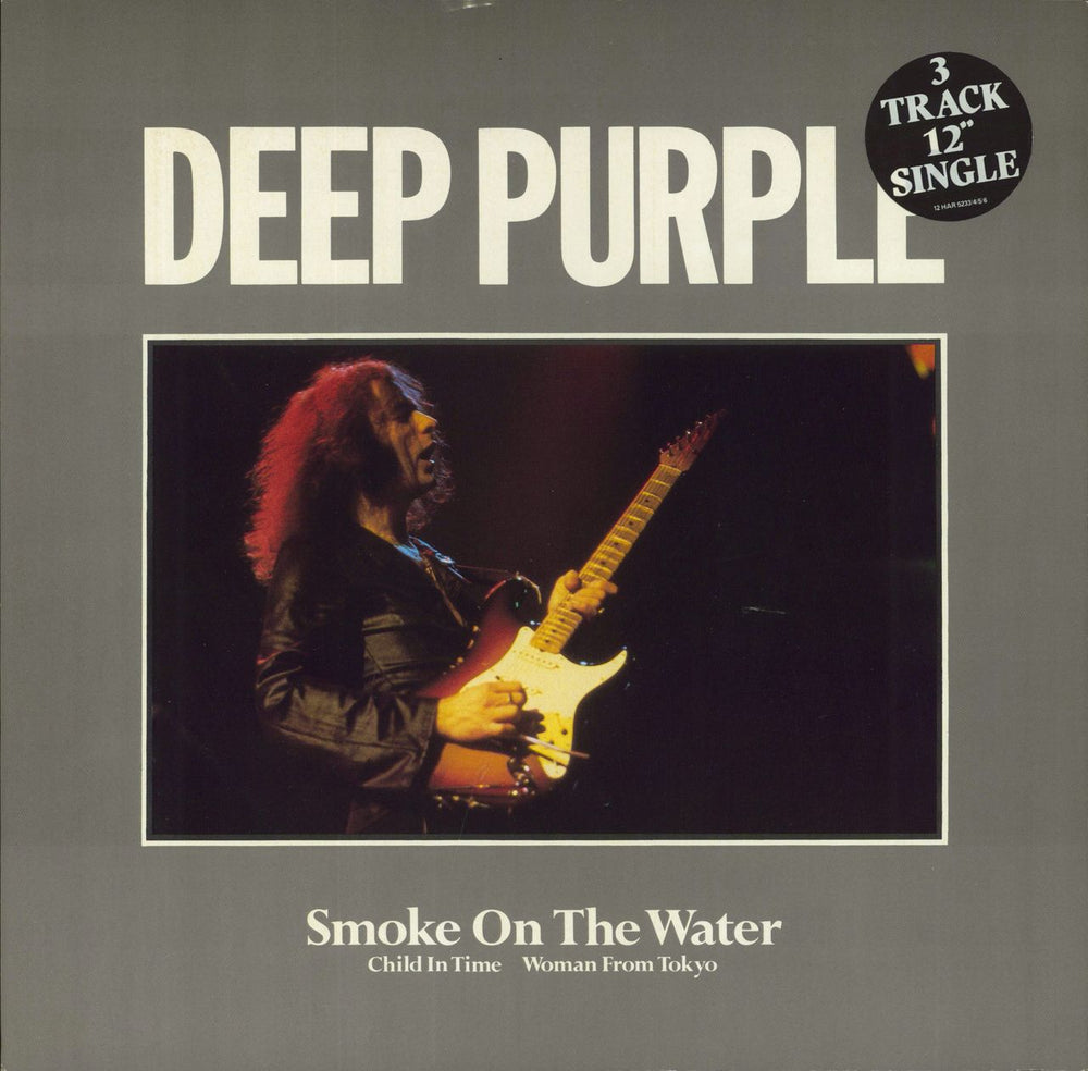 Deep Purple Smoke On The Water - stickered p/s UK 12" vinyl single (12 inch record / Maxi-single) 12HAR5236