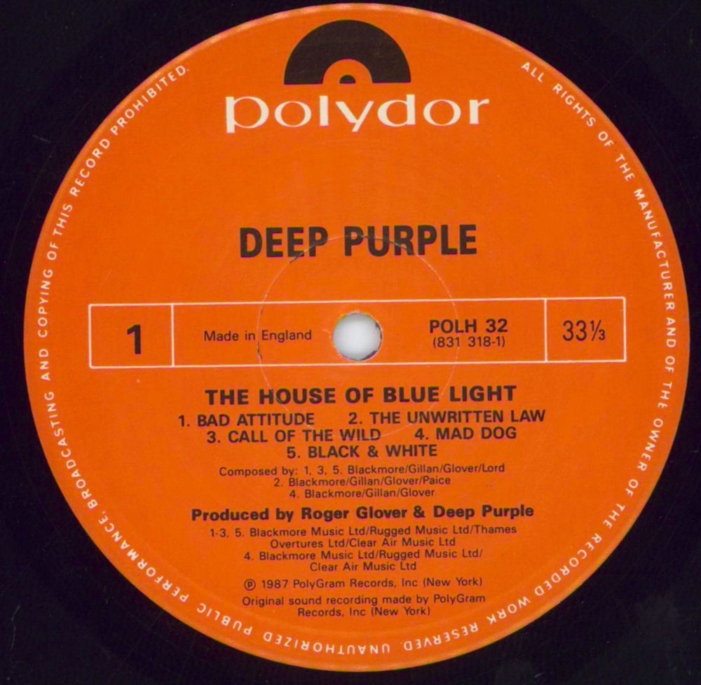 Deep Purple The House Of Blue Light - Gold Promo Stamped UK Promo vinyl LP album (LP record) DEELPTH769626