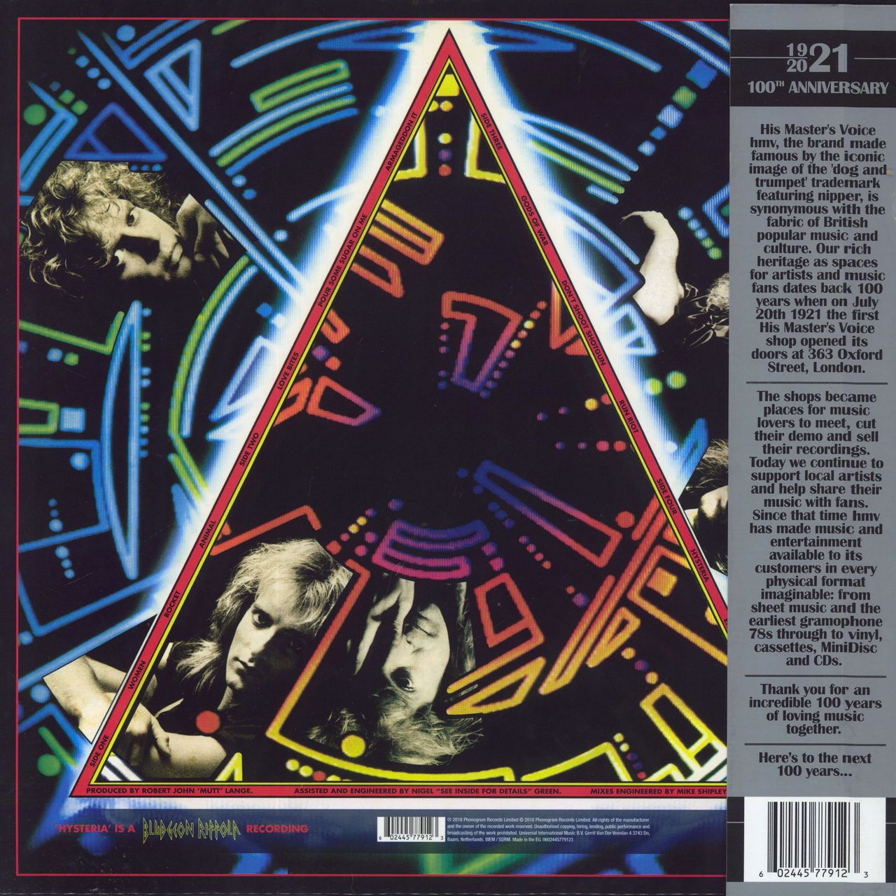 Def Leppard Hysteria - HMV 100th Anniversary - Violet Vinyl UK 2-LP vi ...