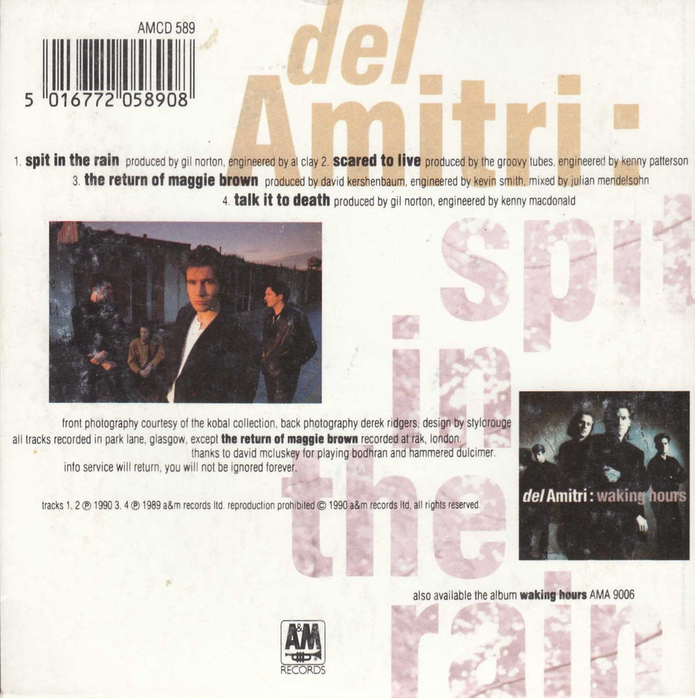 Del Amitri Spit In The Rain UK CD single (CD5 / 5") DELC5SP77937