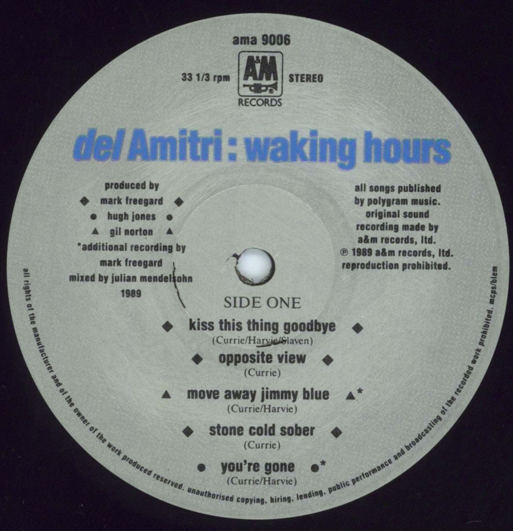 Del Amitri Waking Hours - 1st UK vinyl LP album (LP record) DELLPWA574622