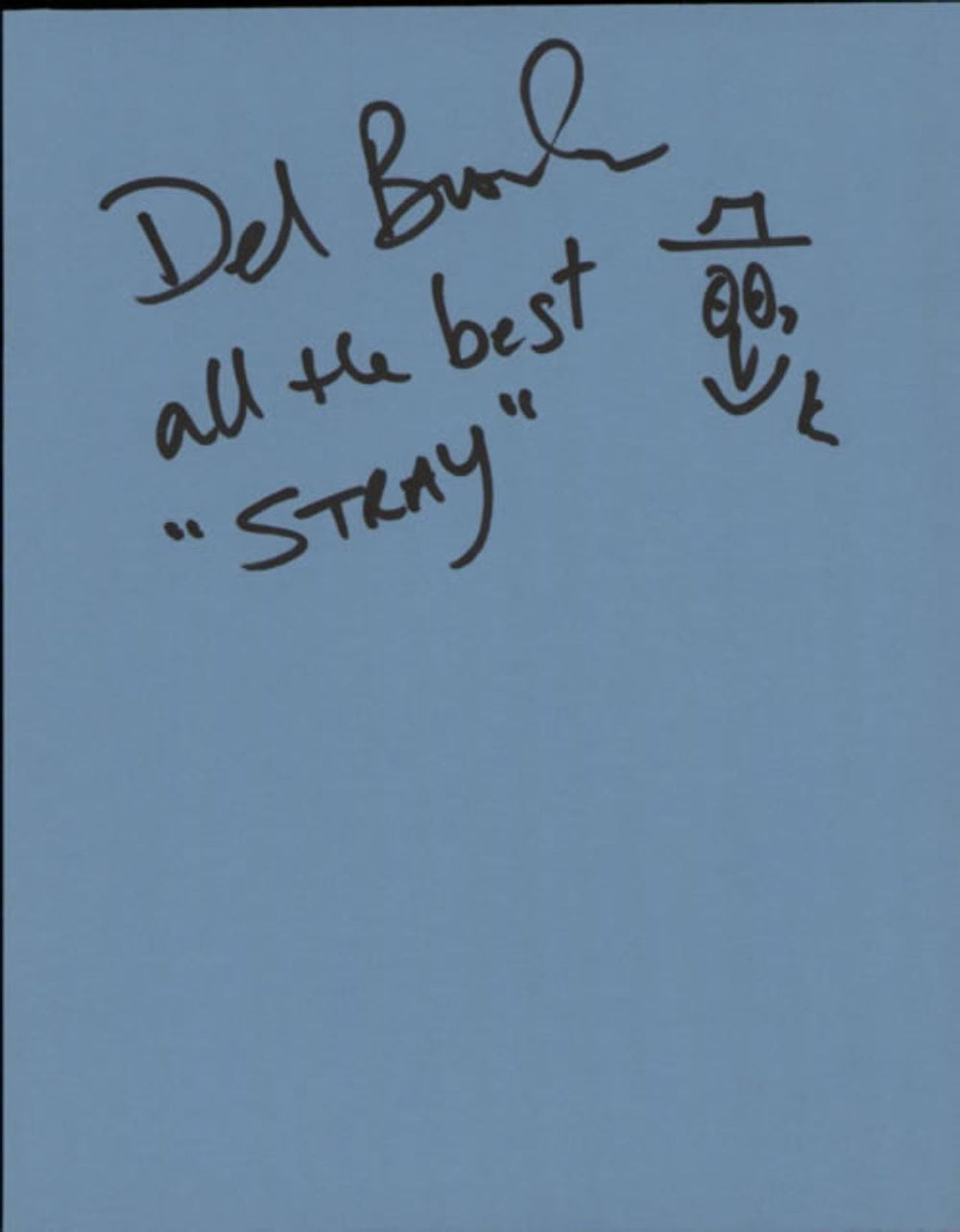 Del Bonham Page From An Autograph Book UK memorabilia AUTOGRAPH