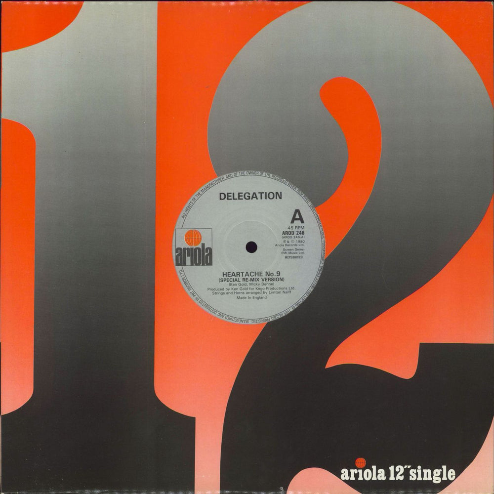 Delegation Heartache No. 9 UK 12" vinyl single (12 inch record / Maxi-single) AROD246