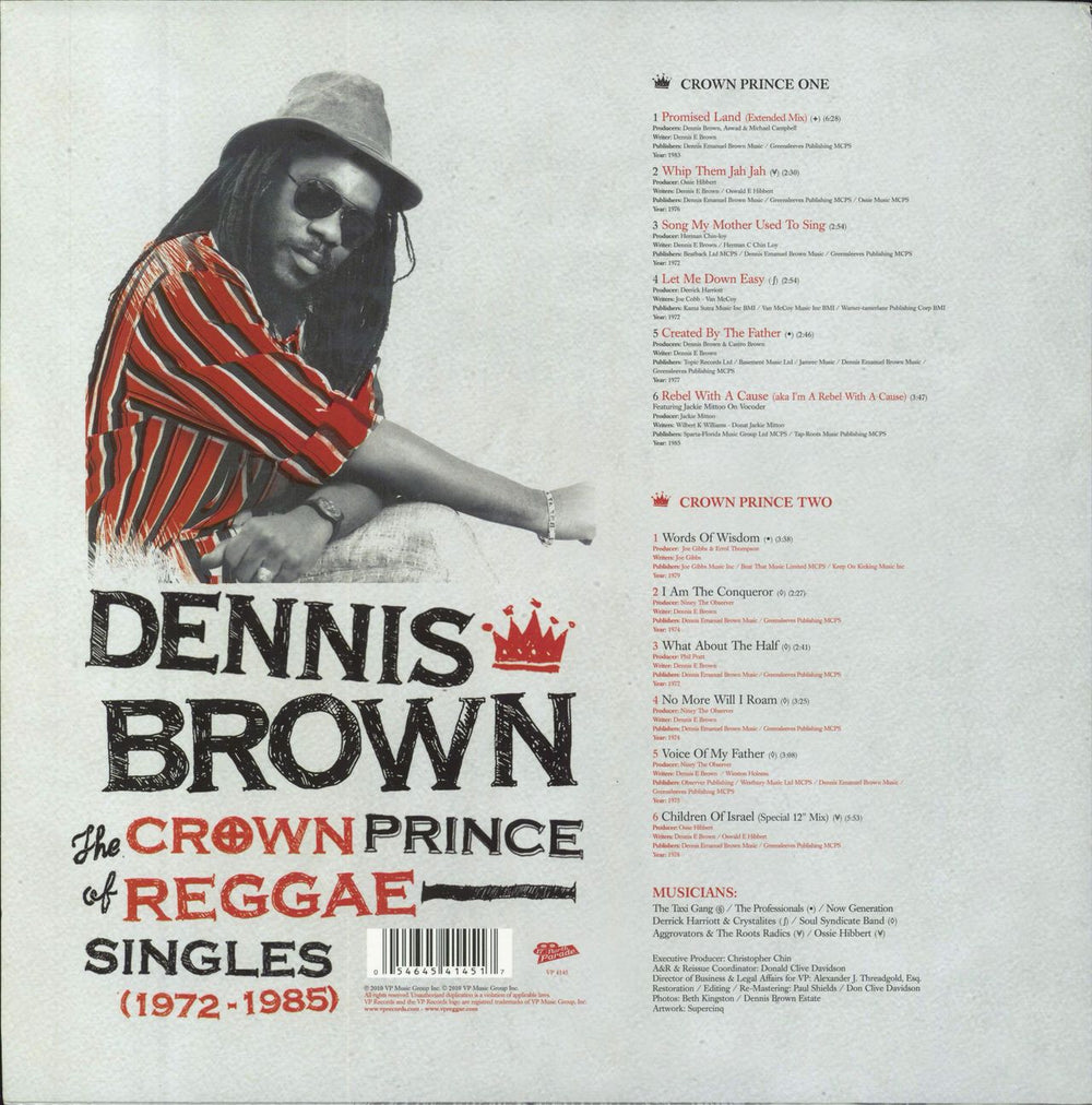 Dennis Brown The Crown Prince Of Reggae: Singles (1972-1985) US vinyl LP album (LP record) 054645414517