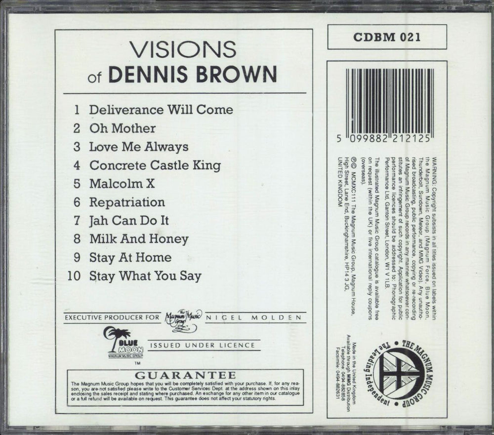 Dennis Brown Visions Of Dennis Brown UK CD album (CDLP) 5099882212125