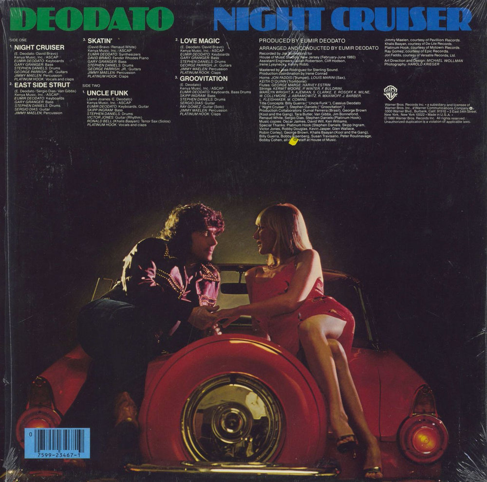 Deodato Night Cruiser US vinyl LP album (LP record) 075992346719