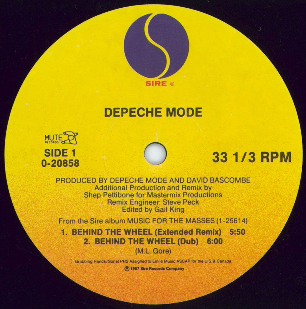 Depeche Mode Behind The Wheel / Route 66 - Misprinted label US 12" vinyl single (12 inch record / Maxi-single) DEP12BE773212