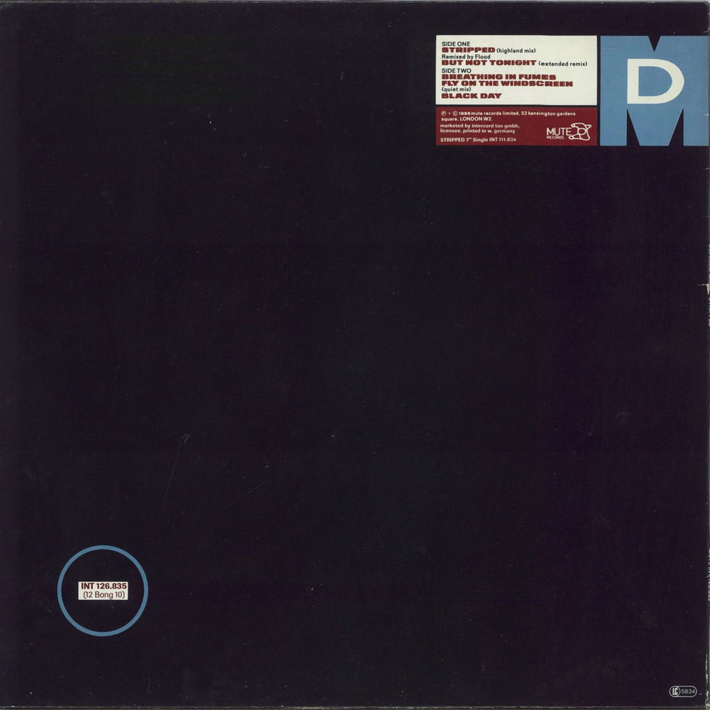 Depeche Mode Stripped - Highland Mix - Blue Vinyl - EX German 12" vinyl single (12 inch record / Maxi-single)