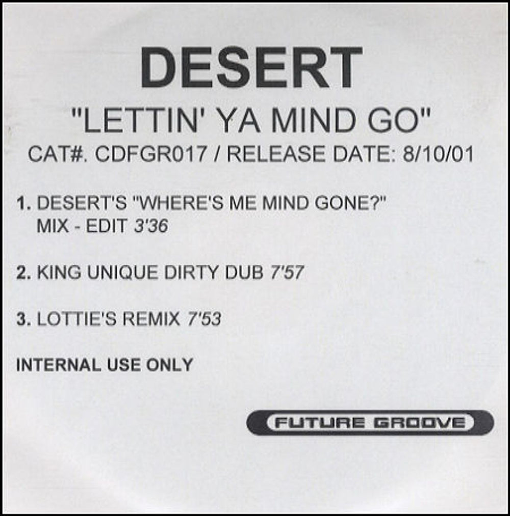 Desert Lettin' Ya Mind Go UK Promo CD-R acetate CD-R ACETATE