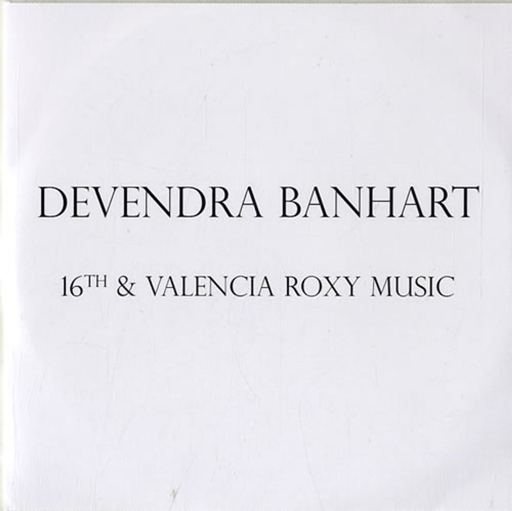 Devendra Banhart 16th & Valencia Roxy Music UK Promo CD-R acetate CD-R