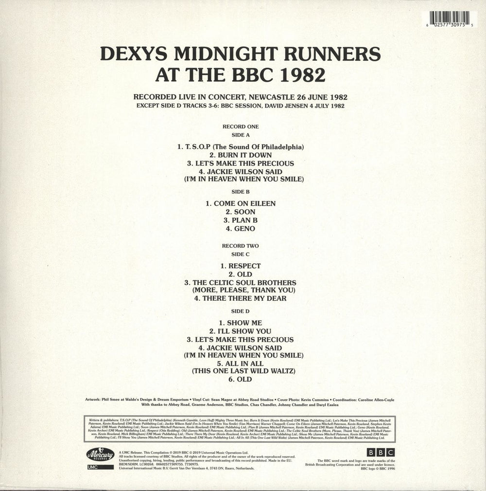 Dexys Midnight Runners At The BBC 1982 - RSD19 - Green Vinyl - Sealed UK 2-LP vinyl record set (Double LP Album) 602577309755