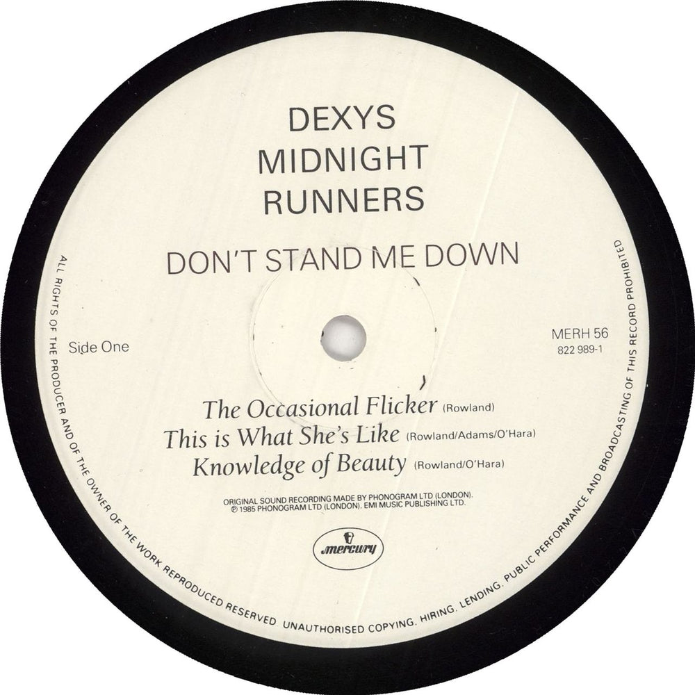 Dexys Midnight Runners Don't Stand Me Down - Promo Stamped UK Promo vinyl LP album (LP record) 042282298911