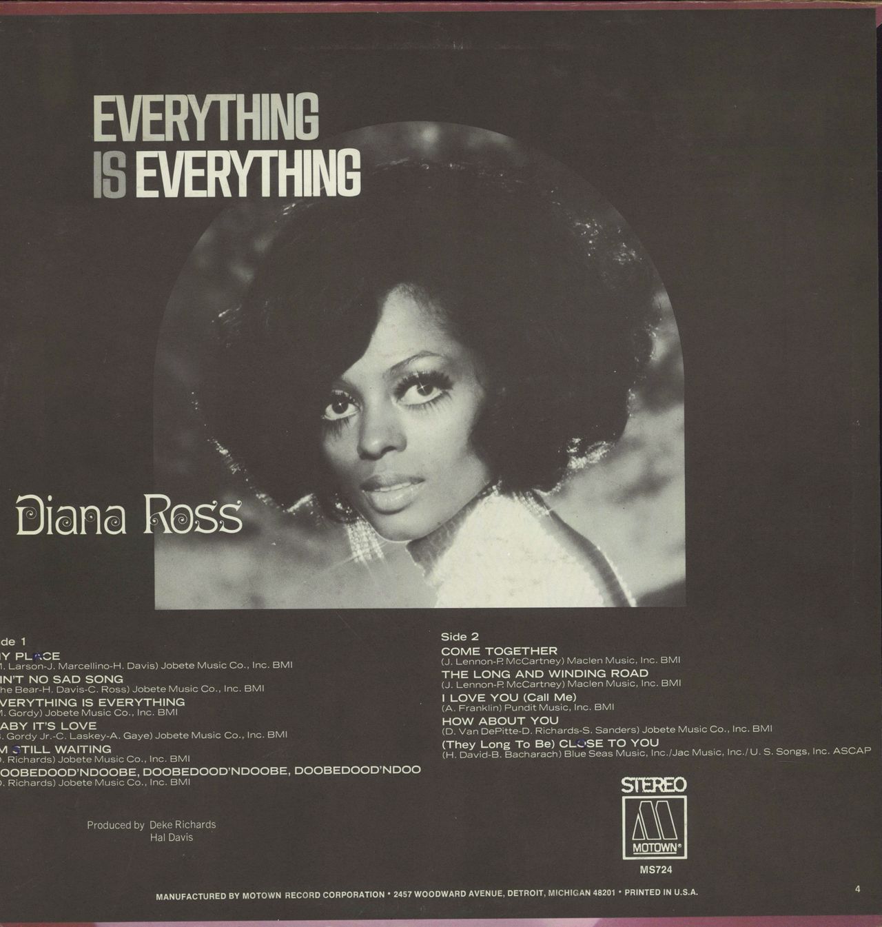 Diana Ross Everything Is Everything - White label US Promo Vinyl LP ...