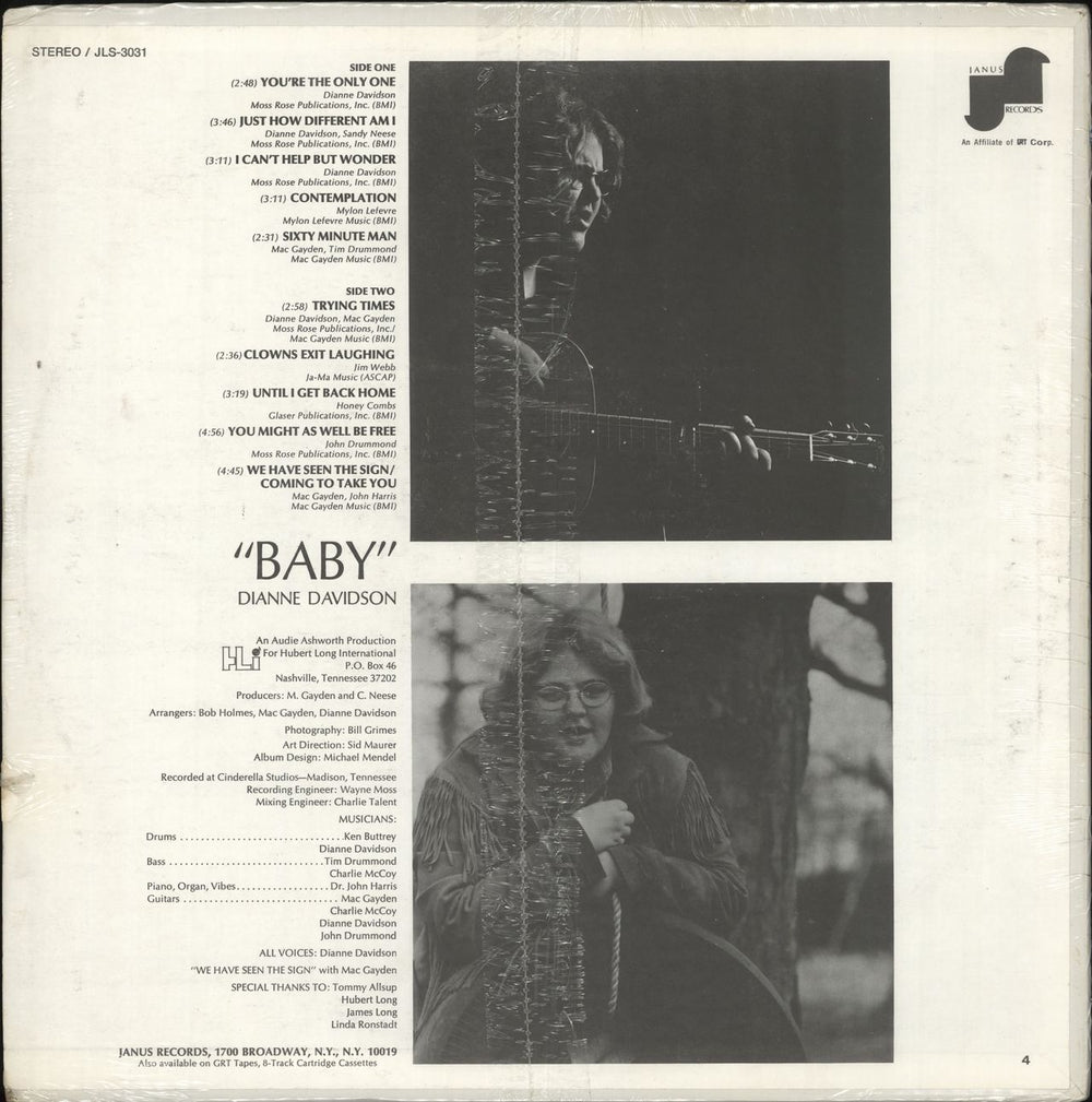 Dianne Davidson Baby US vinyl LP album (LP record)