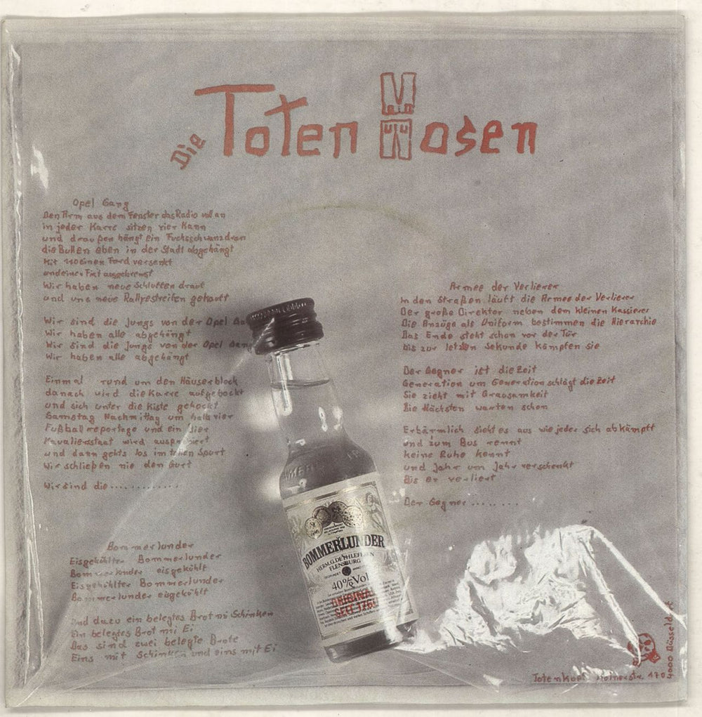 Die Toten Hosen Bommerlunder / Opel Gang German 7" vinyl single (7 inch record / 45) 1C0161651727