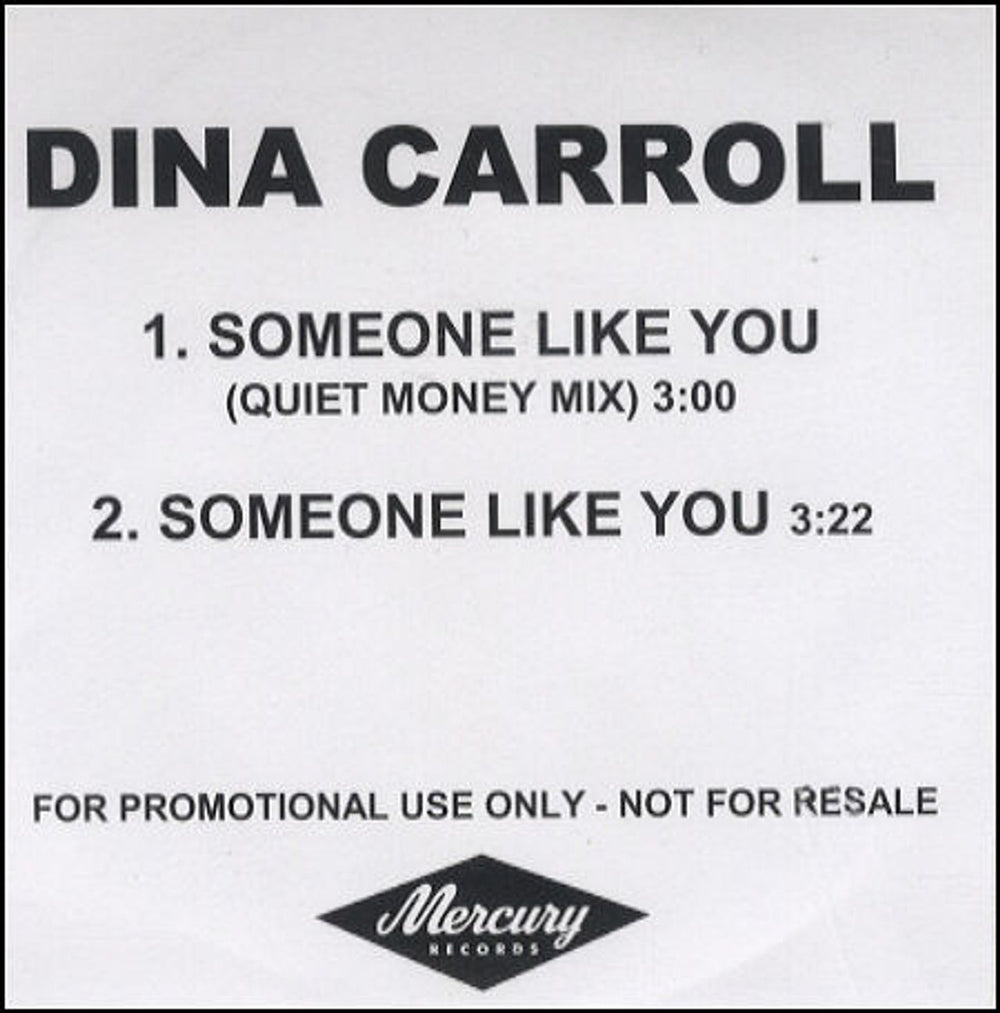 Dina Carroll Someone Like You UK Promo CD-R acetate CDR ACETATE