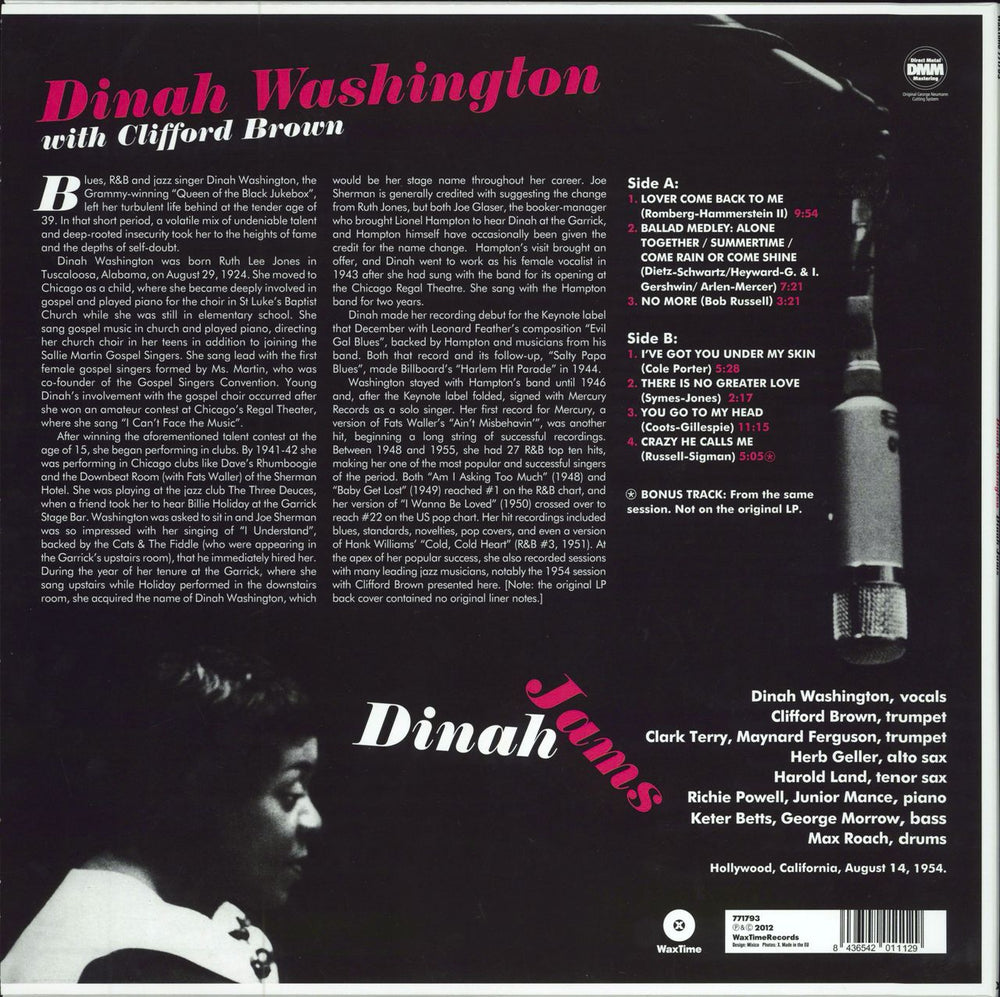 Dinah Washington Dinah Jams UK vinyl LP album (LP record) 8436542011129