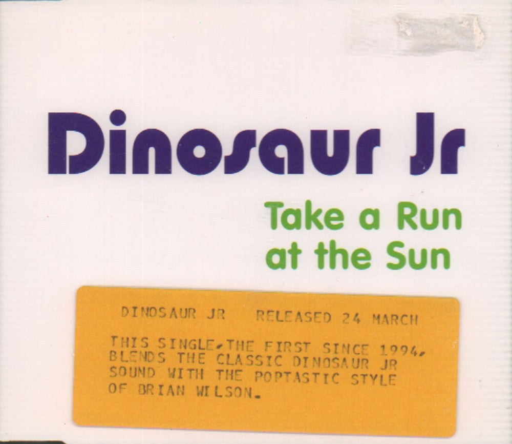 Dinosaur Jr Take A Run At The Sun UK Promo CD single (CD5 / 5") NEG103CDDJ