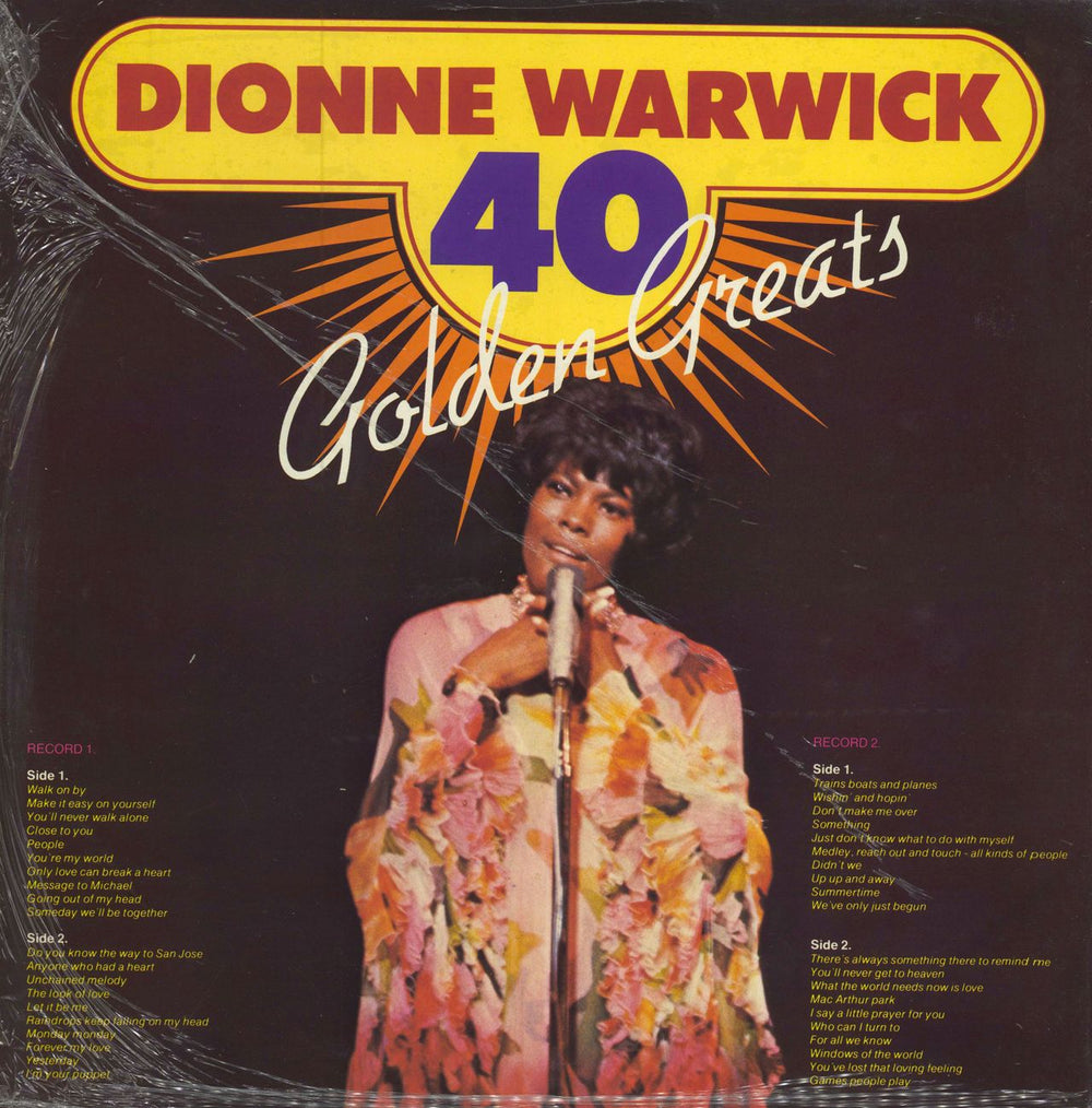 Dionne Warwick 40 Golden Greats - shrink US 2-LP vinyl record set (Double LP Album)