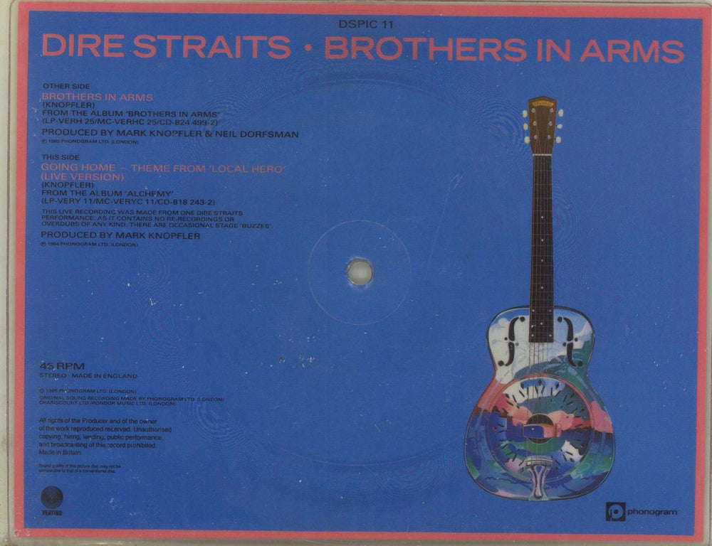 Dire Straits Brothers In Arms + Title Stickered Sleeve UK shaped picture disc (picture disc vinyl record) DIRSHBR16726