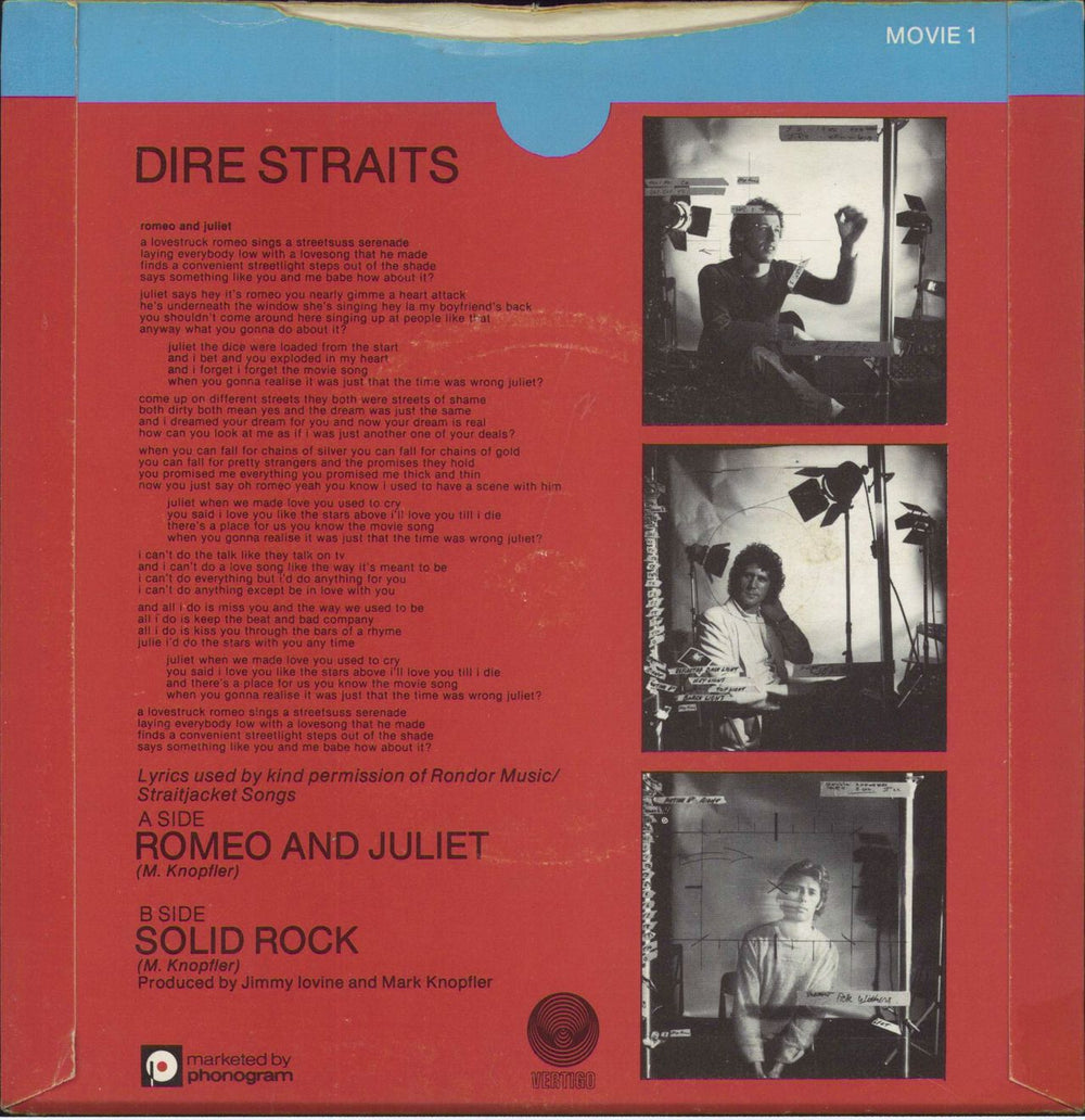 Dire Straits Romeo And Juliet + Red & Blue Sleeve UK 7" vinyl single (7 inch record / 45)