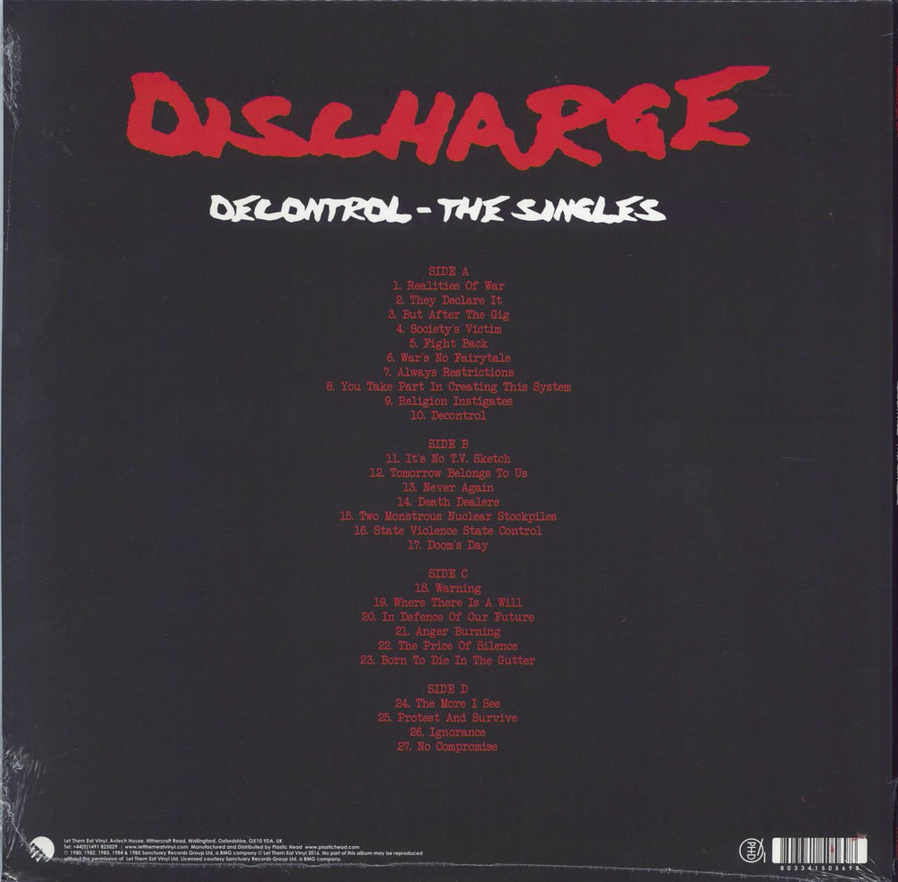 Discharge Decontrol - The Singles - Red Vinyl - Sealed UK 2-LP vinyl record set (Double LP Album)