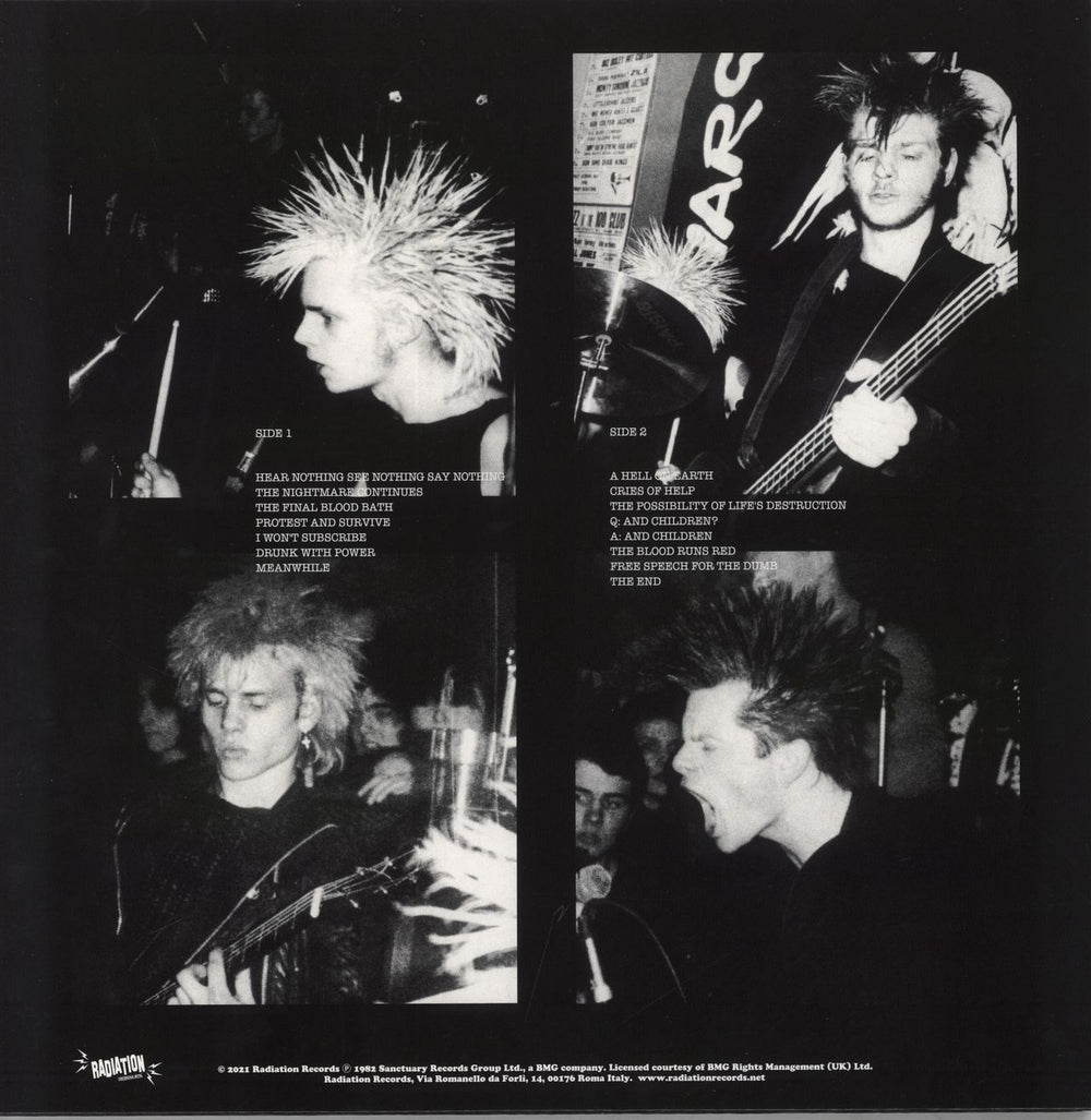 Discharge Hear Nothing See Nothing Say Nothing - White Vinyl Italian vinyl LP album (LP record)