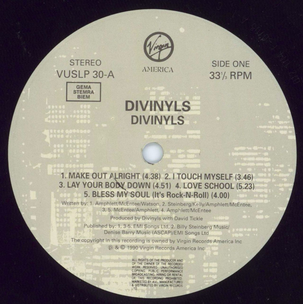 Divinyls Divinyls UK vinyl LP album (LP record) DIVLPDI653320